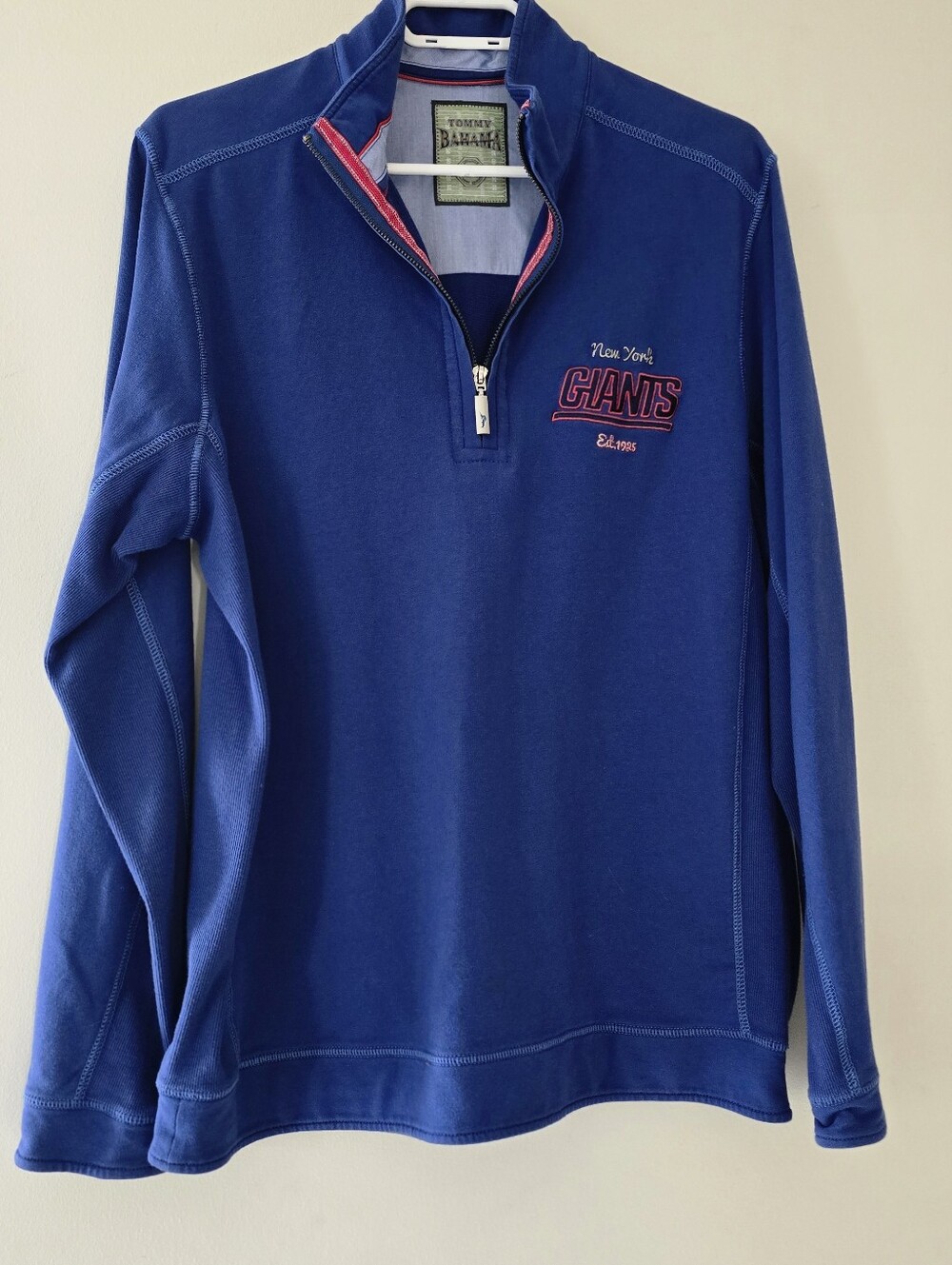 Tommy Bahama Men's Blue New York Giants Quarter-Zip Sweater